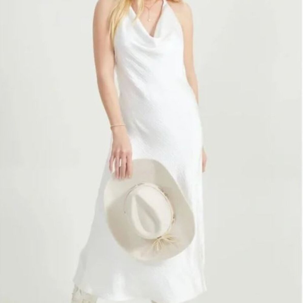 Daphne Satin Halter Midi Dress